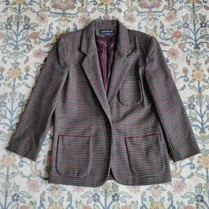 Donny Brook Vintage Houndstooth Wool Tweed Blazer Women's 11/12